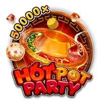 A vibrant slot machine game with spinning reels and jackpot symbols.